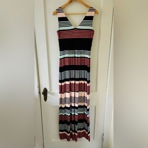 A Pea in the Pod Maternity Striped Small Maxi Dress